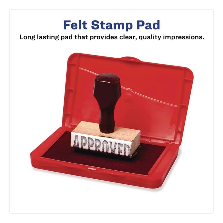 AVERY PRODUCTS CORPORATION Pre-Inked Felt Stamp Pad, 4.25 x 2.75, Red, 36/Carton (AVE21071CT) thumbnail 2