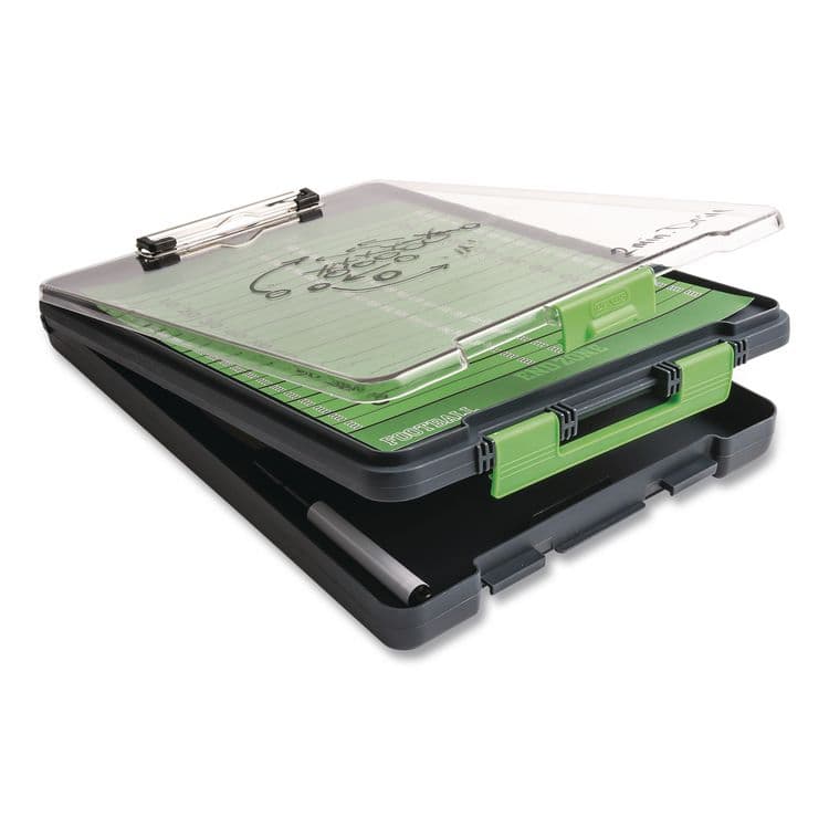 DEXAS INTL ClearView Clipcase Storage Clipboard, 0.35" Clip Capacity, Holds 8.87 x 12.25 Sheets, Gray/Green (DSE5717802) thumbnail 4