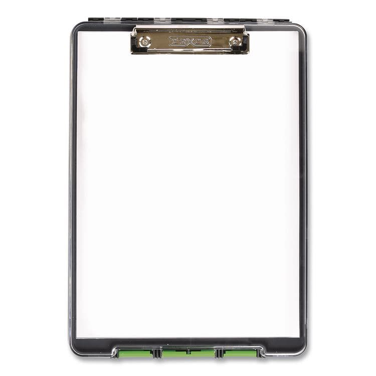 DEXAS INTL ClearView Clipcase Storage Clipboard, 0.35" Clip Capacity, Holds 8.87 x 12.25 Sheets, Gray/Green (DSE5717802)