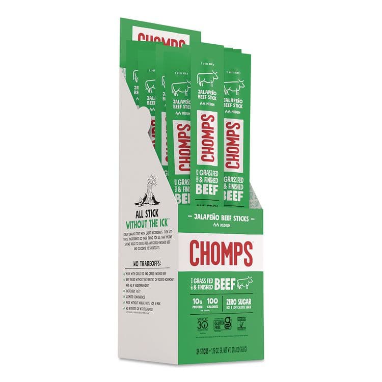 CHOMPS Jalepeno Beef Meat Stick, 1.15 oz Stick, 24/Box (CHDZHO00425)