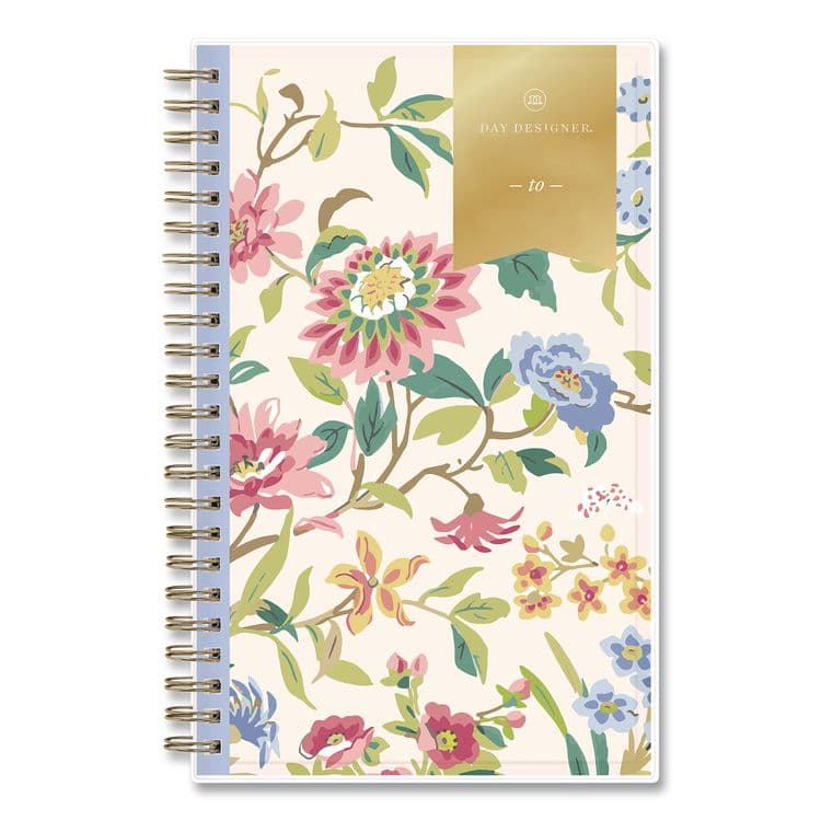 BLUE SKY Day Designer Climbing Floral Blush Create-Your-Own Cover Weekly/Monthly Planner, 8 x 5, 12-Month: July 2025 to June 2026 (BLS137881A26)