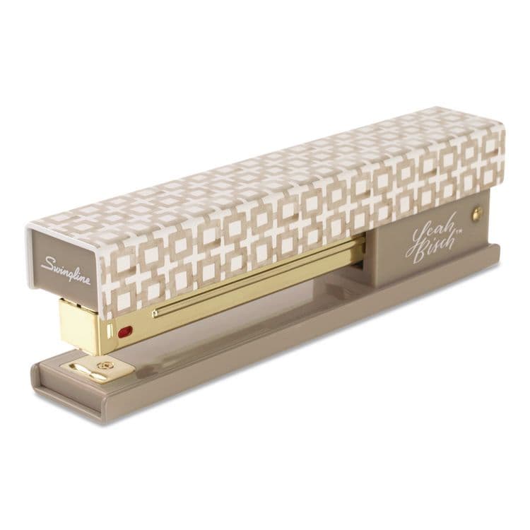 ACCO BRANDS, . Leah Bisch Tan-Tile Full Strip Stapler, 20-Sheet Capacity, Tan/Gold/White (GBCS700035) thumbnail 2