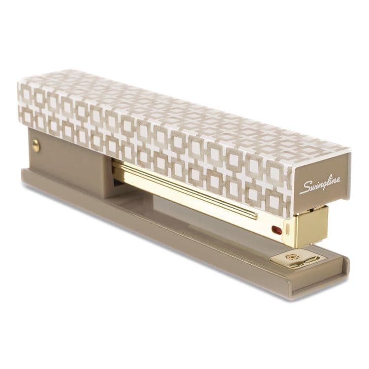 ACCO BRANDS, . Leah Bisch Tan-Tile Full Strip Stapler, 20-Sheet Capacity, Tan/Gold/White (GBCS700035) thumbnail 3