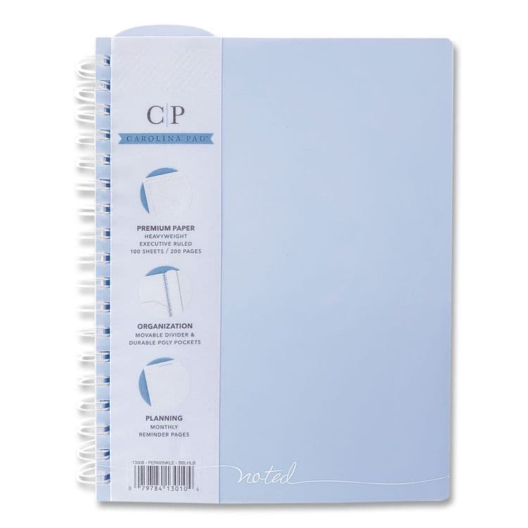 CAROLINA PAD, LLC Noted Neutrals Ideal Notebook, Management Format with College Ruling, Randomly Assorted Cover Colors, (100) 9.5 x 7.35 Sheets (CPP13008)