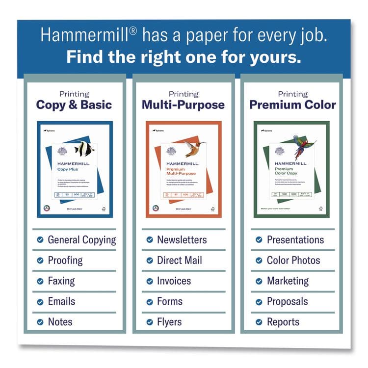 HAMMERMILL/HP EVERYDAY PAPERS Premium Color Copy Print Paper, 100 Bright, 28 lb Bond Weight, 8.5 x 14, Photo White, 500 Sheets/Ream, 8 Reams/Carton (HAM102475CT) thumbnail 3