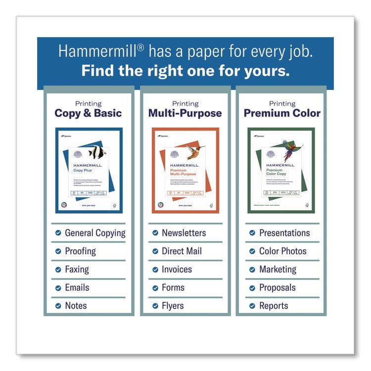 HAMMERMILL/HP EVERYDAY PAPERS Premium Color Copy Print Paper, 100 Bright, 28 lb Bond Weight, 11 x 17, Photo White, 500 Sheets/Ream, 4 Reams/Carton (HAM102541CT) thumbnail 3