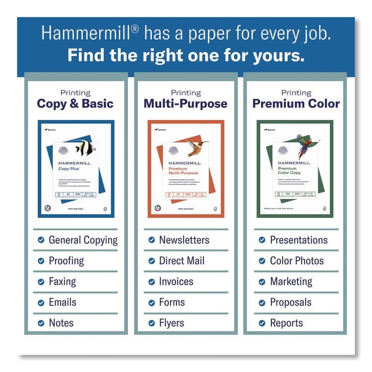 HAMMERMILL/HP EVERYDAY PAPERS Premium Laser Print Paper, 98 Bright, 28 lb Bond Weight, 8.5 x 11, White, 500 Sheets/Ream, 8 Reams/Carton (HAM125534CT) thumbnail 3