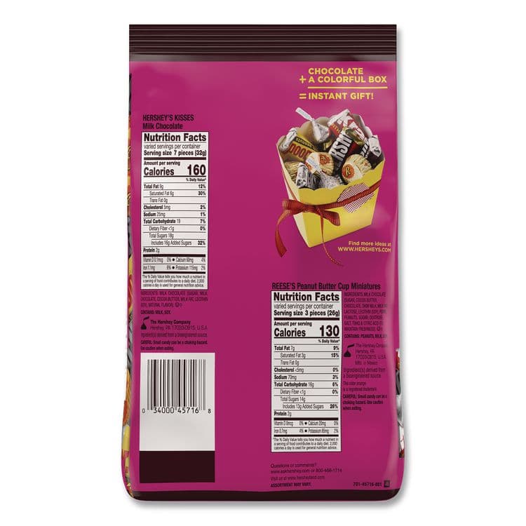 NATIONAL BRAND Hershey's and Reese's Miniatures Assorted Chocolate Candy Party Pack, 32.9 oz Bag (HRSHEC45716) thumbnail 2