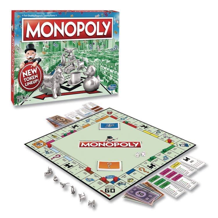 HASBRO Monopoly New Edition Classic Board Game, 2 to 8 Players, Ages 8 and Up, 117 Pieces (HSBC1009) thumbnail 2