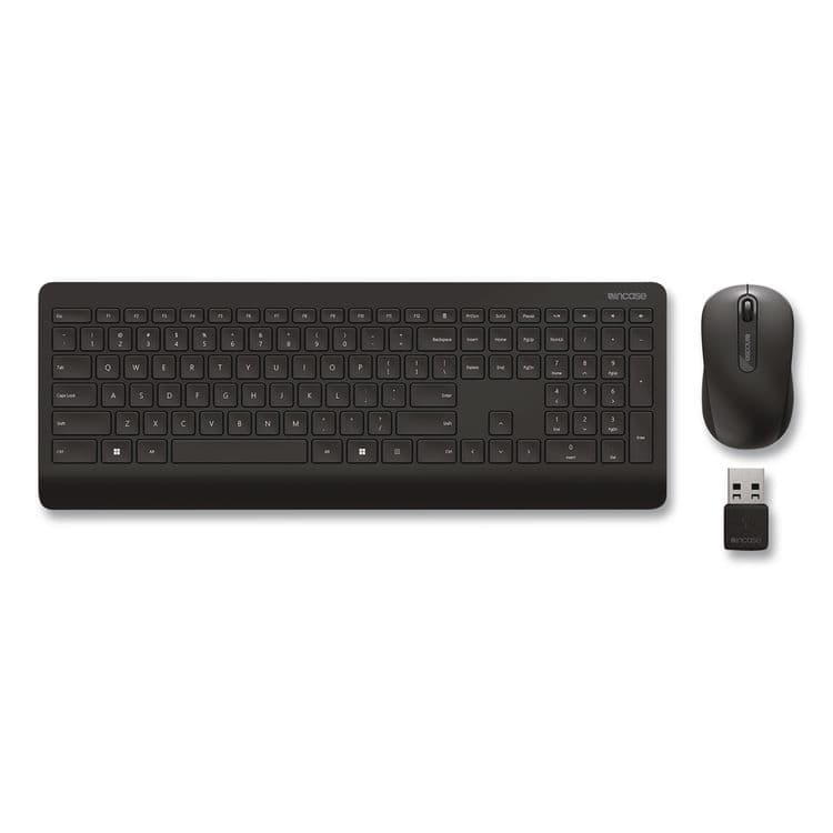INCASE Wireless Desktop 900 Keyboard and Optical Mouse Combo, 2.4 GHz Frequency/30 ft Wireless Range, Black (ICAPT300001)