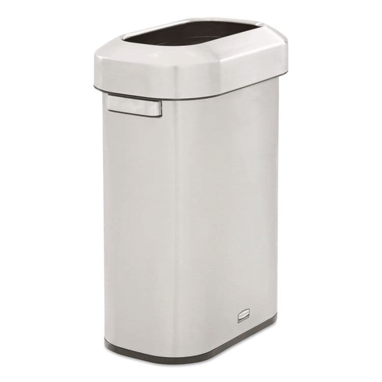 RUBBERMAID COMMERCIAL PROD. Refine Series Waste Receptacle, 15 gal, Plastic/Stainless Steel (RCP2147581)