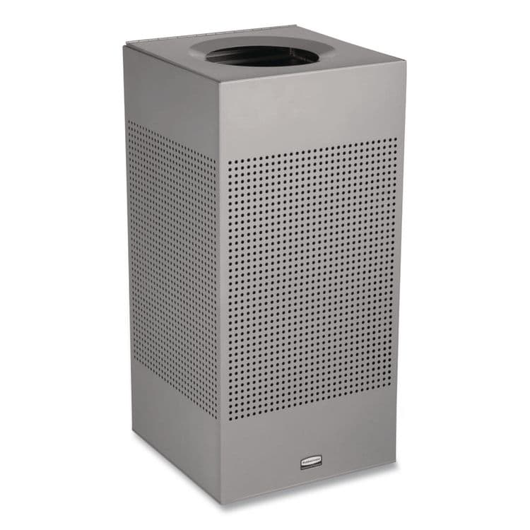 RUBBERMAID COMMERCIAL PROD. Designer Line Silhouettes Waste Receptacle, 16 gal, Steel, Silver Metallic (RCPSC14EPLSM)