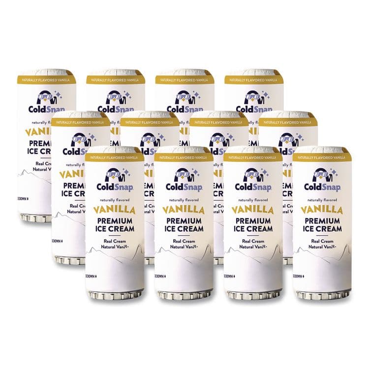 COLDSNAP Ice Cream Pod, Vanilla, 5.2 oz Single Serve Pod for ColdSnap Machine, 12/Carton (CDS600038)