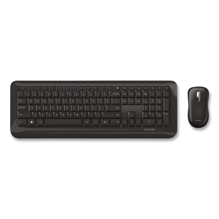 INCASE Wireless Desktop 850 Keyboard and Optical Mouse Combo, 2.4 GHz Frequency/15 ft Wireless Range, Black (ICAPY900001)