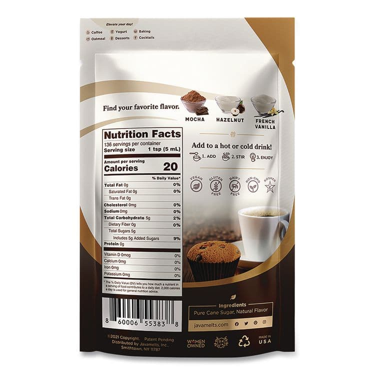 JAVAMELTS Flavored Sugar, Caramel, 1.5 lb Bag (JVMJMT55383) thumbnail 2