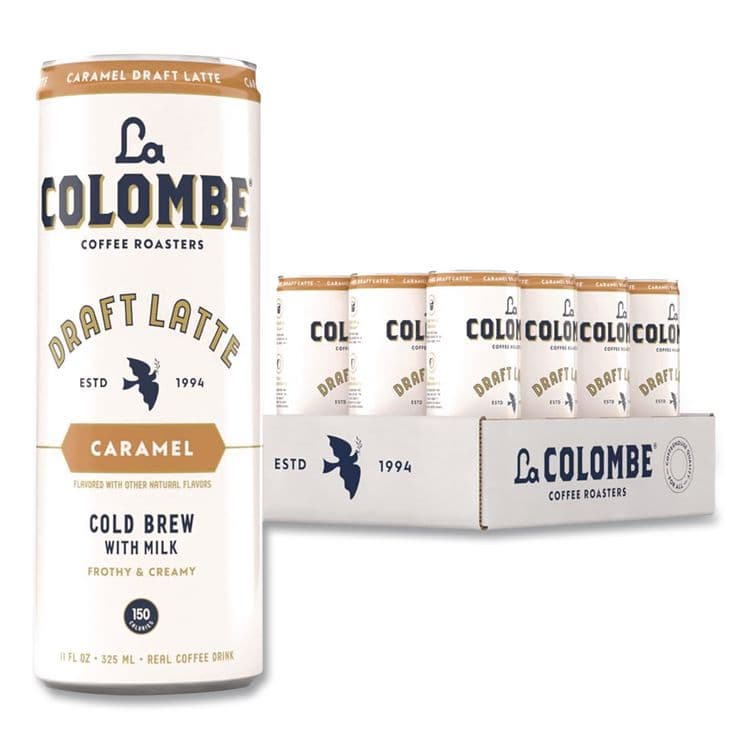 LA COLOMBE COFFEE ROASTERS Draft Latte Cold Brew, Caramel Latte, 11 oz Can, 12/Carton (LALLCT00499)
