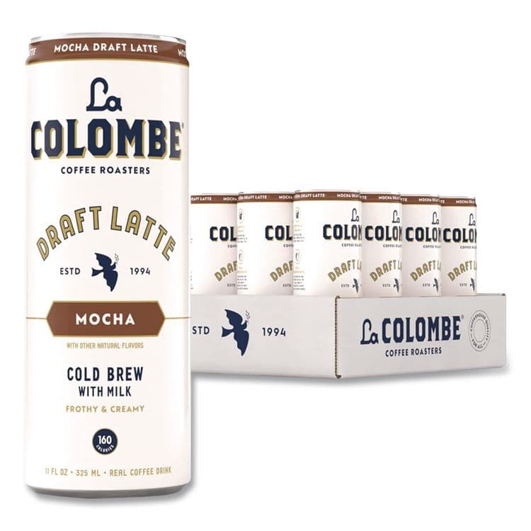 LA COLOMBE COFFEE ROASTERS Draft Latte Cold Brew, Mocha Latte, 11 oz Can, 12/Carton (LALLCT00500)