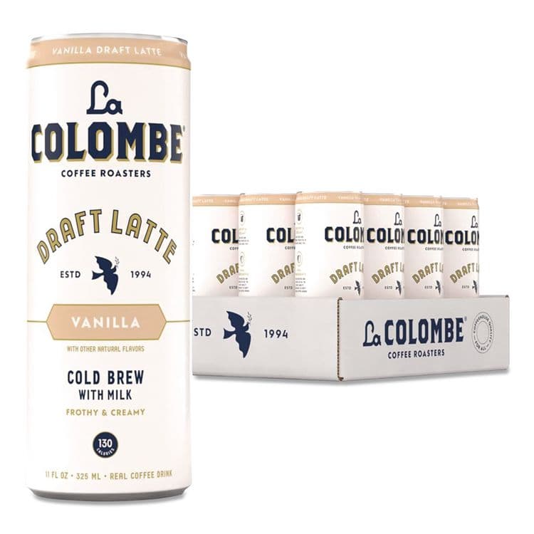 LA COLOMBE COFFEE ROASTERS Draft Latte Cold Brew, Vanilla Latte, 11 oz Can, 12/Carton (LALLCT30502)