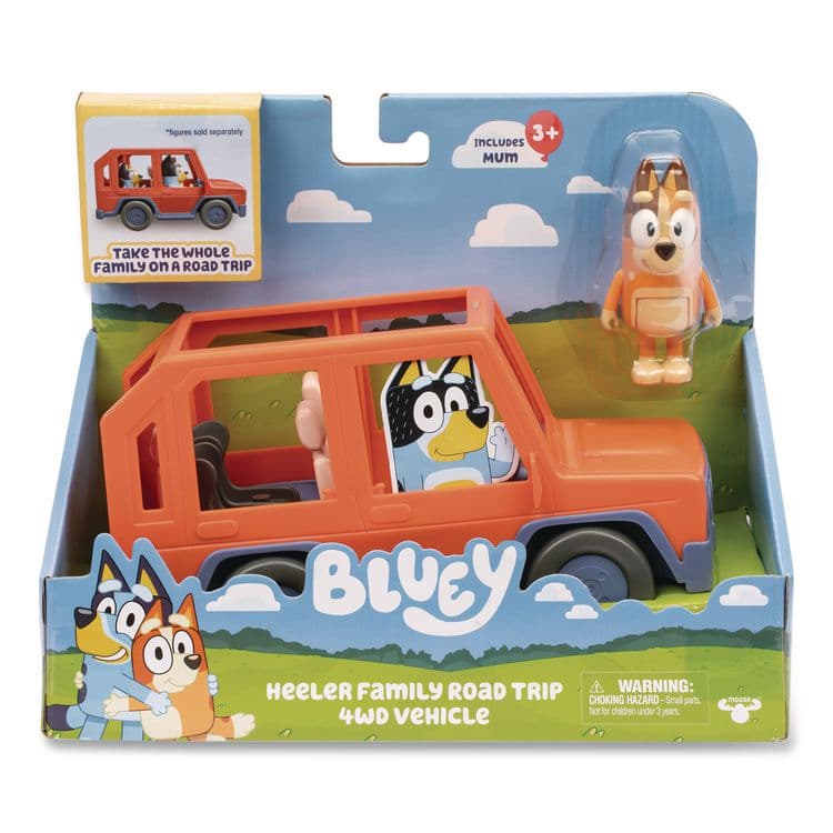 BLUEY Series 11: Heeler Family Road Trip 4WD Vehicle, Ages 3 and Up, 2 Pieces (LTP176614)