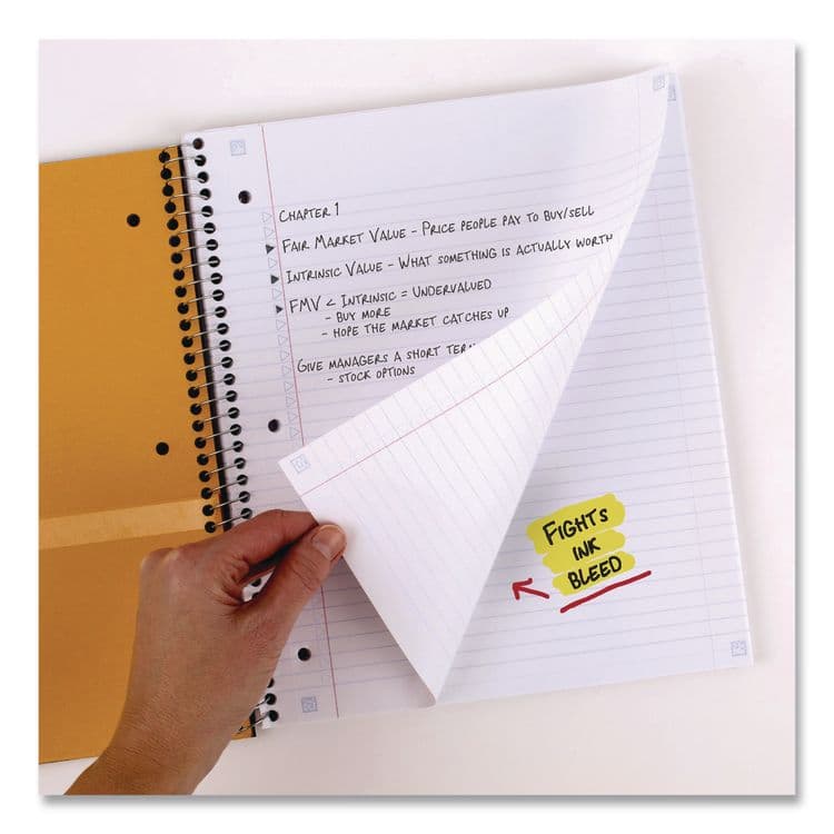 MEAD PRODUCTS Wirebound Notebook, 5-Subject, Medium/College Rule, Fire Red Cover, (200) 11 x 8.5 Sheets (MEA72077) thumbnail 3