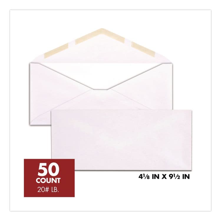MEAD PRODUCTS #10 Business Envelopes, Monarch Flap, Gummed Closure, 4.13 x 9.5, White, 50/Pack (MEA75050) thumbnail 3