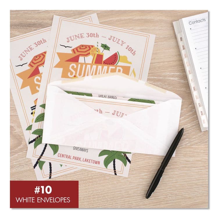 MEAD PRODUCTS #10 Business Envelopes, Monarch Flap, Gummed Closure, 4.13 x 9.5, White, 50/Pack (MEA75050) thumbnail 4