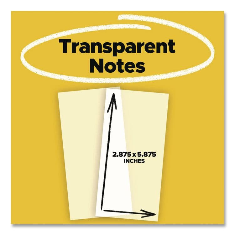 3M/COMMERCIAL TAPE DIV. Transparent Notes, 2.88" x 5.88", Clear, 36 Sheets/Pad (MMM636TRSPT) thumbnail 2