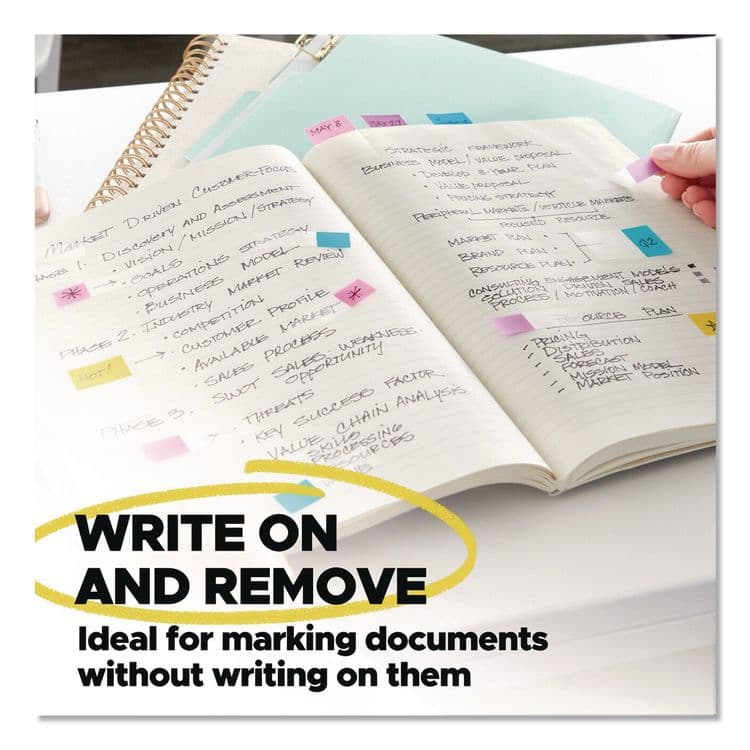 3M/COMMERCIAL TAPE DIV. Standard Page Flags in Dispenser, 1" Wide, White, 50 Flags/Dispenser, 2 Dispensers/Pack, 24 Packs/Carton (MMM680WE2CT) thumbnail 3