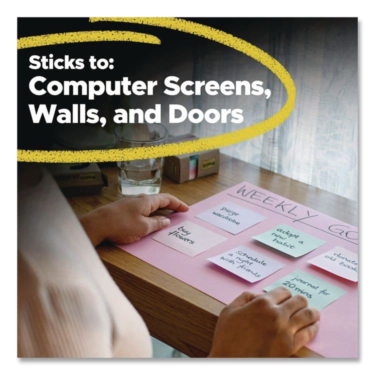 3M/COMMERCIAL TAPE DIV. Recycled Notes in Wanderlust Pastels Collection Colors, 1.88" x 1.88", Assorted Colors, 70 Sheets/Pad, 18 Pads/Pack (MMM62218SSNRPCP) thumbnail 4