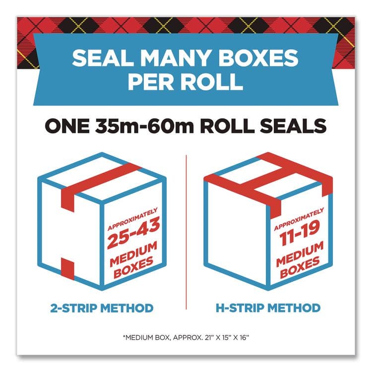 3M/COMMERCIAL TAPE DIV. Heavy-Duty Packaging Tape with 2 Dispensers, 3"Core, 1.88" x 54.6 yds, Clear, 4 Rolls/Pack (MMM385042RD) thumbnail 3