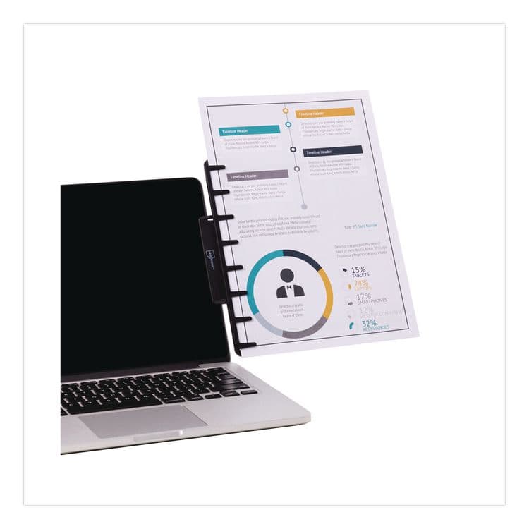 NOTETOWER Monitor Document and Note Holder, Hold Up to 4 Legal Size Sheets, Plastic, Black (NWRNTR2001)