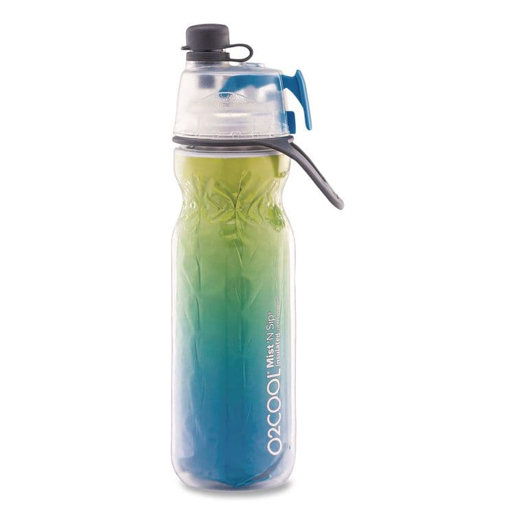 O2COOL, LLC Elite Mist 'N Sip Plastic Double-Wall Insulated Water Bottle, 20 oz, Ombre Blue (OCLHMLDP07OMB) thumbnail 2