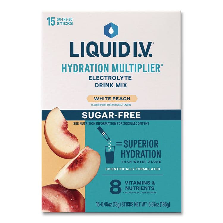 UNILEVER Sugar-Free Hydration Multiplier, 0.45 oz Stick, Sugar-Free White Peach, 15/Pack (LQVEHC28674)