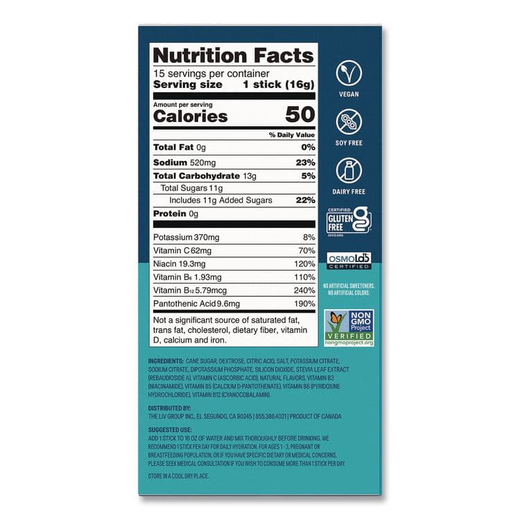 UNILEVER Hydration Multiplier, Passion Fruit, 0.56 oz Stick, 15/Pack (LQVEHC47496) thumbnail 3