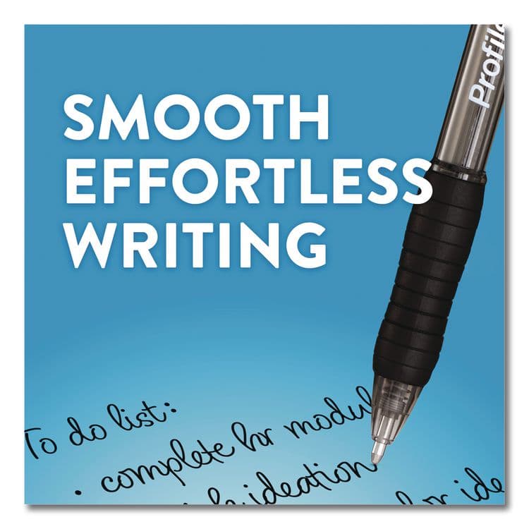 SANFORD Profile Ballpoint Pen, Retractable, Bold 1.4 mm, Black Ink, Smoke/Black Barrel, 8/Pack (PAP1960667) thumbnail 4