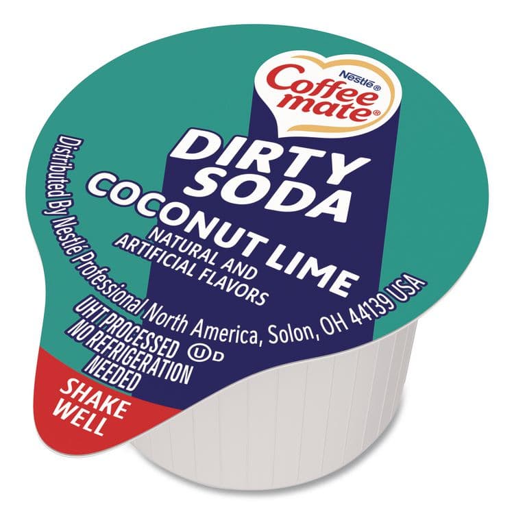 NESTLE Dirty Soda Coconut Lime Dairy-Free Liquid Creamer, 0.38 oz Mini Cup, 50/Box (NES33540) thumbnail 2