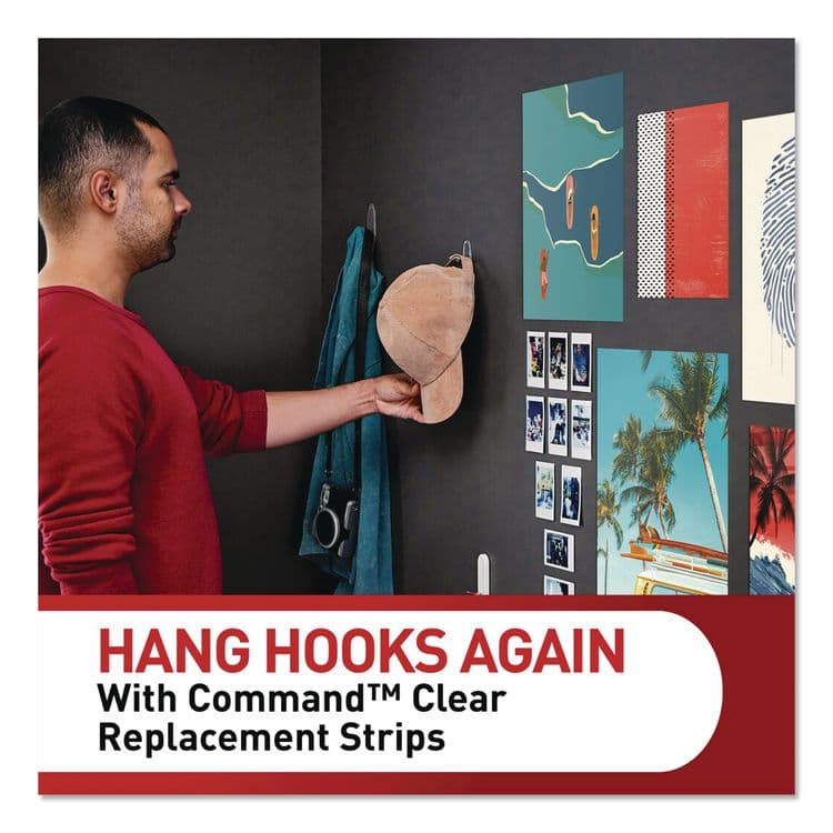 3M/COMMERCIAL TAPE DIV. Damage-Free Hanging Clear Refill Strips, Value Pack Assortment: (8) Medium(0.73" x 2.75"), (8) Small (0.62" x 2.12"), 16/Pack (MMM17200CLR16ES) thumbnail 3