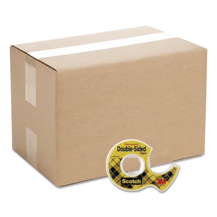 3M/COMMERCIAL TAPE DIV. Double-Sided Permanent Tape in Handheld Dispenser, 1" Core, 0.5" x 37.5 ft, Clear, 72/Carton (MMM137CT)