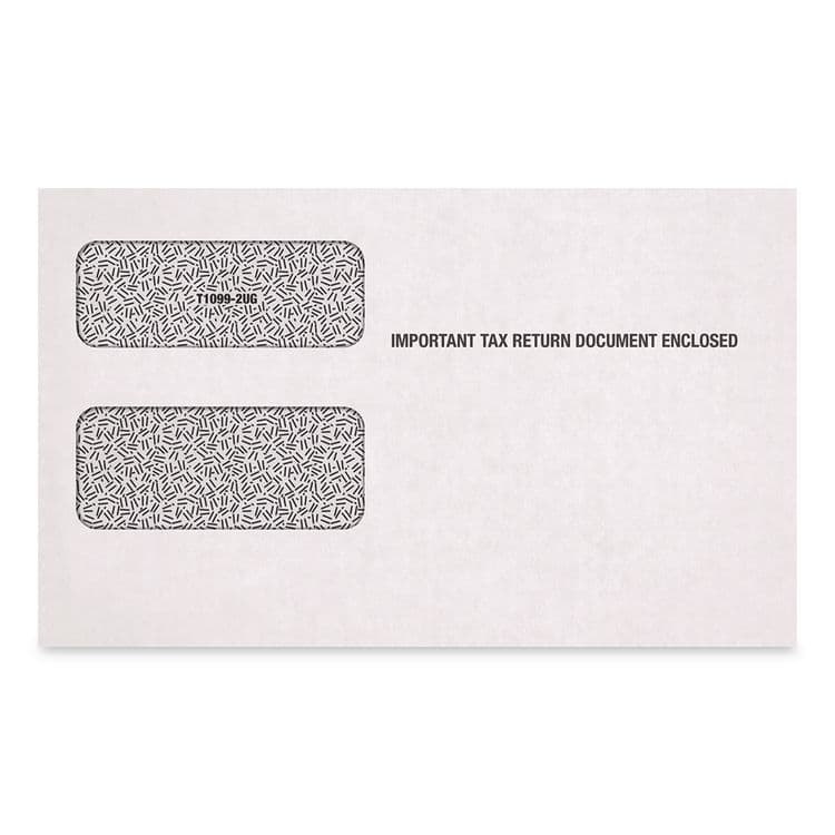 TOPS BUSINESS FORMS Double Window Tax Form Envelopes, Commercial Flap, Gummed Closure, 5.63 x 9, White, 100/Pack (ABF7956ES) thumbnail 2