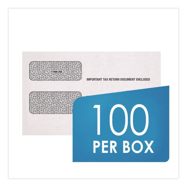 TOPS BUSINESS FORMS Double Window Tax Form Envelopes, Commercial Flap, Gummed Closure, 5.63 x 9, White, 100/Pack (ABF7956ES) thumbnail 4