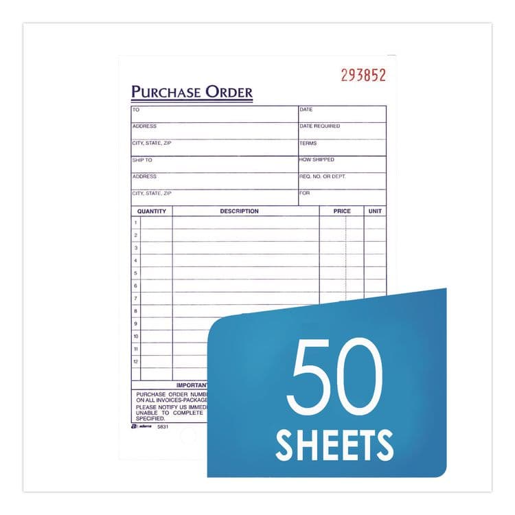 CARDINAL BRANDS . Multipart Purchase Order Pad, Three Part Carbonless, 5.56 x 8.44, 50 Forms Total (ABFTC583110EA) thumbnail 2