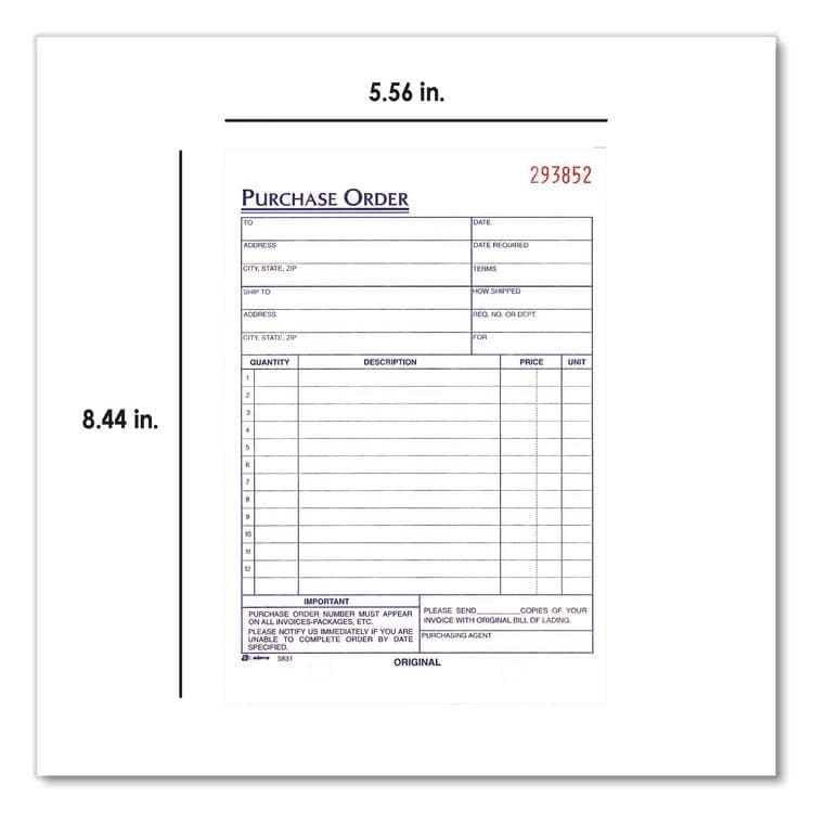 CARDINAL BRANDS . Multipart Purchase Order Pad, Three Part Carbonless, 5.56 x 8.44, 50 Forms Total (ABFTC583110EA) thumbnail 3