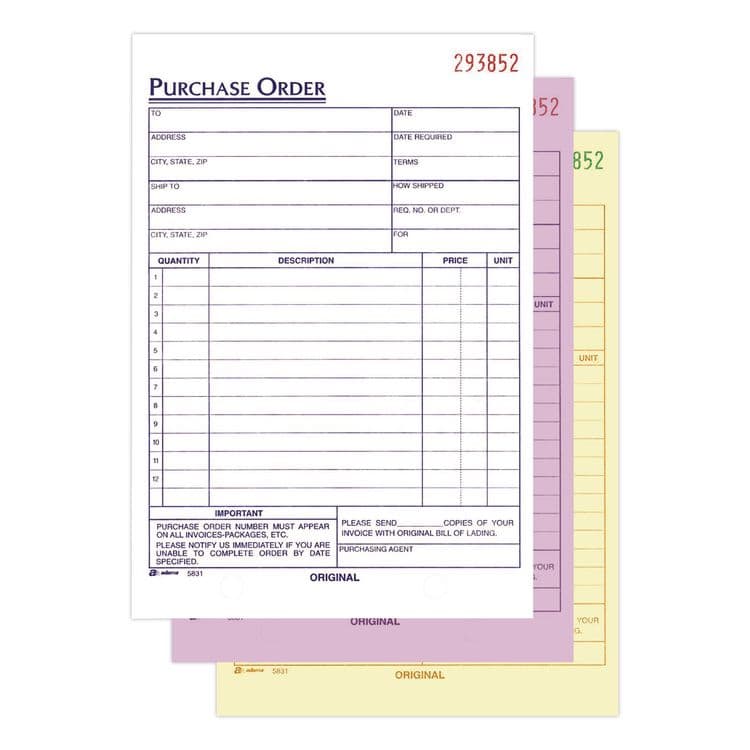 CARDINAL BRANDS . Multipart Purchase Order Pad, Three Part Carbonless, 5.56 x 8.44, 50 Forms Total (ABFTC583110EA) thumbnail 4
