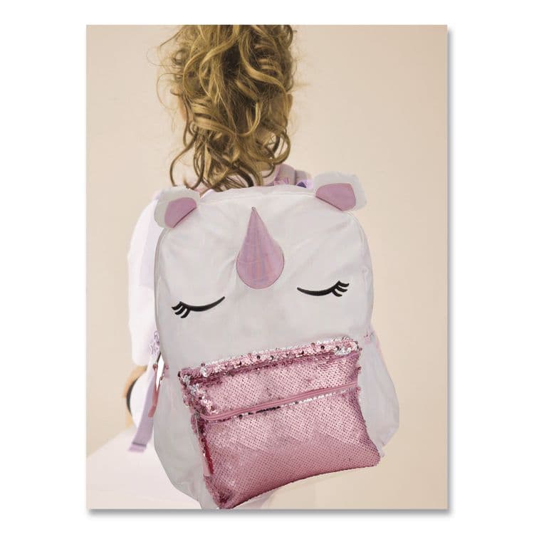 ACCESSORY INNOVATIONS LLC Adorable Unicorn Backpack, 12 x 5 x 16, White/Pink (AEIB21GC49266ST) thumbnail 4