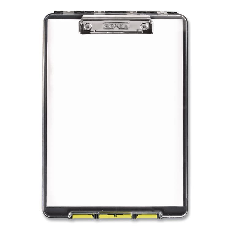DEXAS INTL ClearView Clipcase Storage Clipboard, 0.35" Clip Capacity, Holds 8.87 x 12.25 Sheets, Gray/Yellow (DSE5717803)