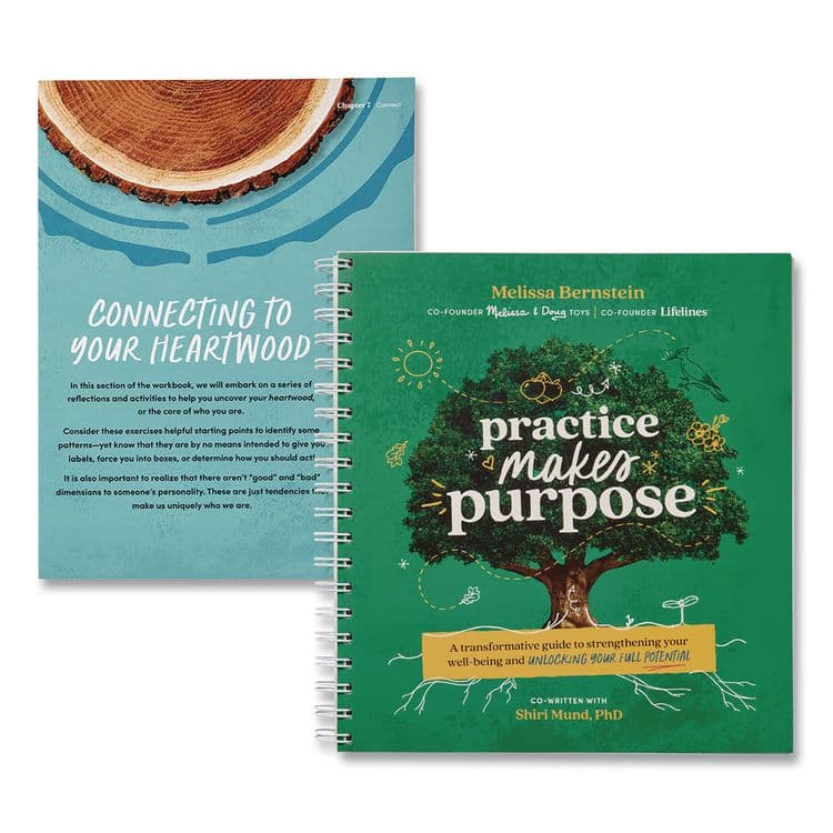LIFELINES Guided Journal: Practice Makes Purpose by Melissa Bernstein and Shiri Mund, PhD, Green Tree Cover, (90) Sheets (LLN171101)