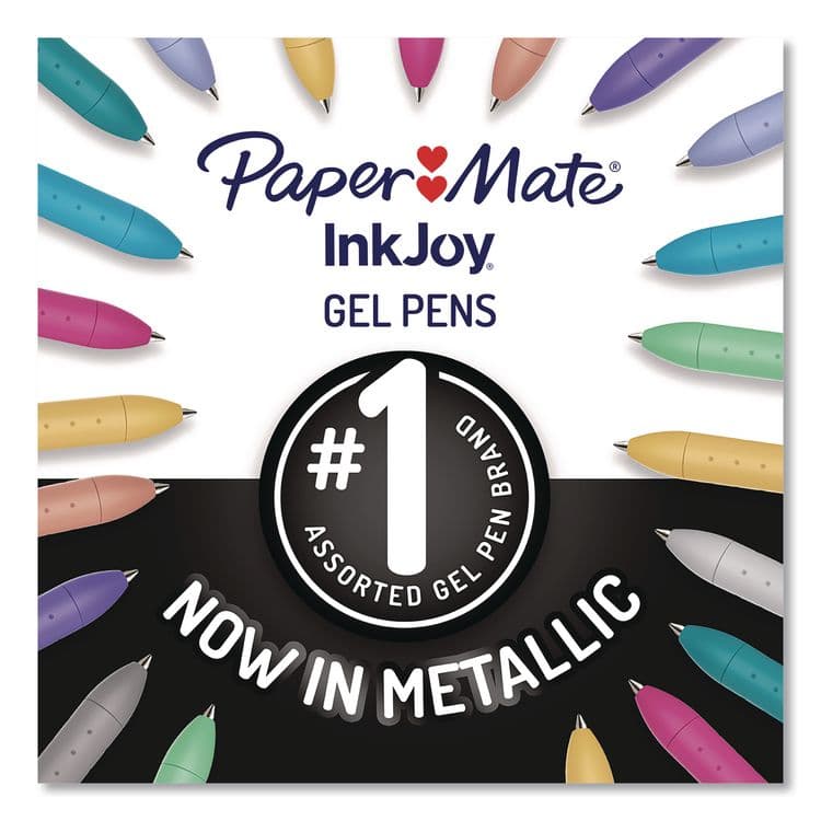 SANFORD InkJoy Gel Metallic Gel Pen, Retractable, Medium 0.8 mm, Assorted Ink and Barrel Colors, 6/Pack (PAP2209485) thumbnail 3