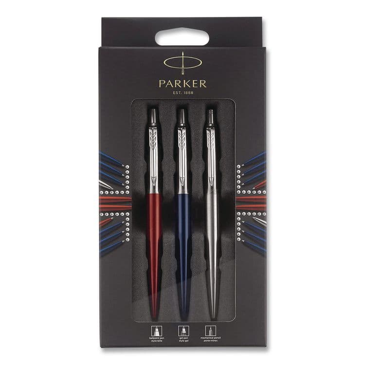 SANFORD Jotter Retractable Pen and Pencil Set, (1) Medium Blue Ballpoint Pen, (1) Medium Black Gel Pen, (1) 0.7 mm Mechanical Pencil (PAR2032740)
