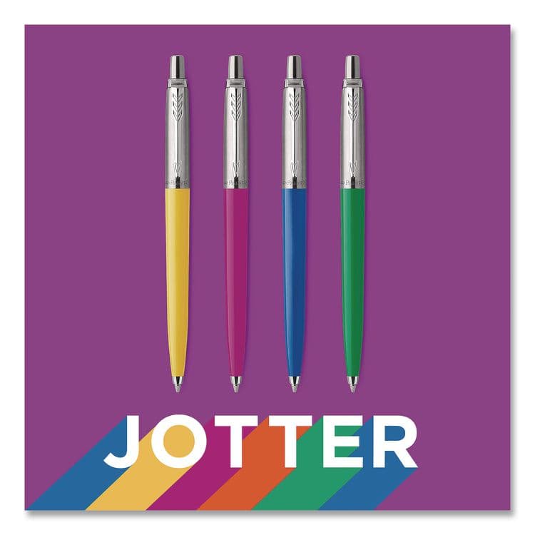 SANFORD Jotter Ballpoint Pen, Spirit of the 1990s Collection, Retractable, Medium 0.7 mm, Black Ink, Assorted Barrel Colors, 4/Pack (PAR2084405) thumbnail 3