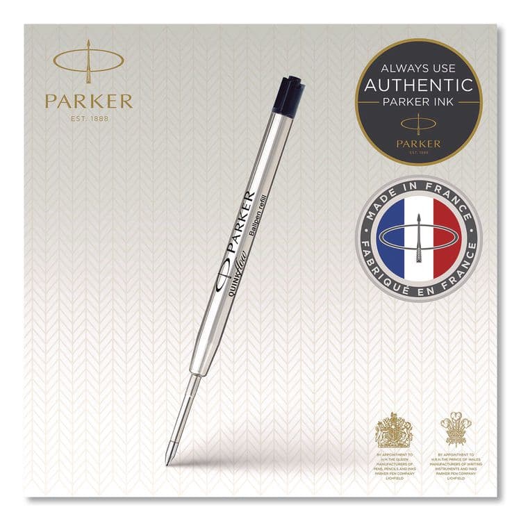 SANFORD Quinkflow Refill for Parker Ballpoint Pen, Medium Conical Tip, Black Ink, 10/Pack (PAR2119153) thumbnail 2